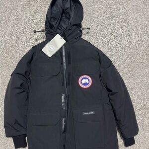 Men's Black Hooded Jacket Size L New